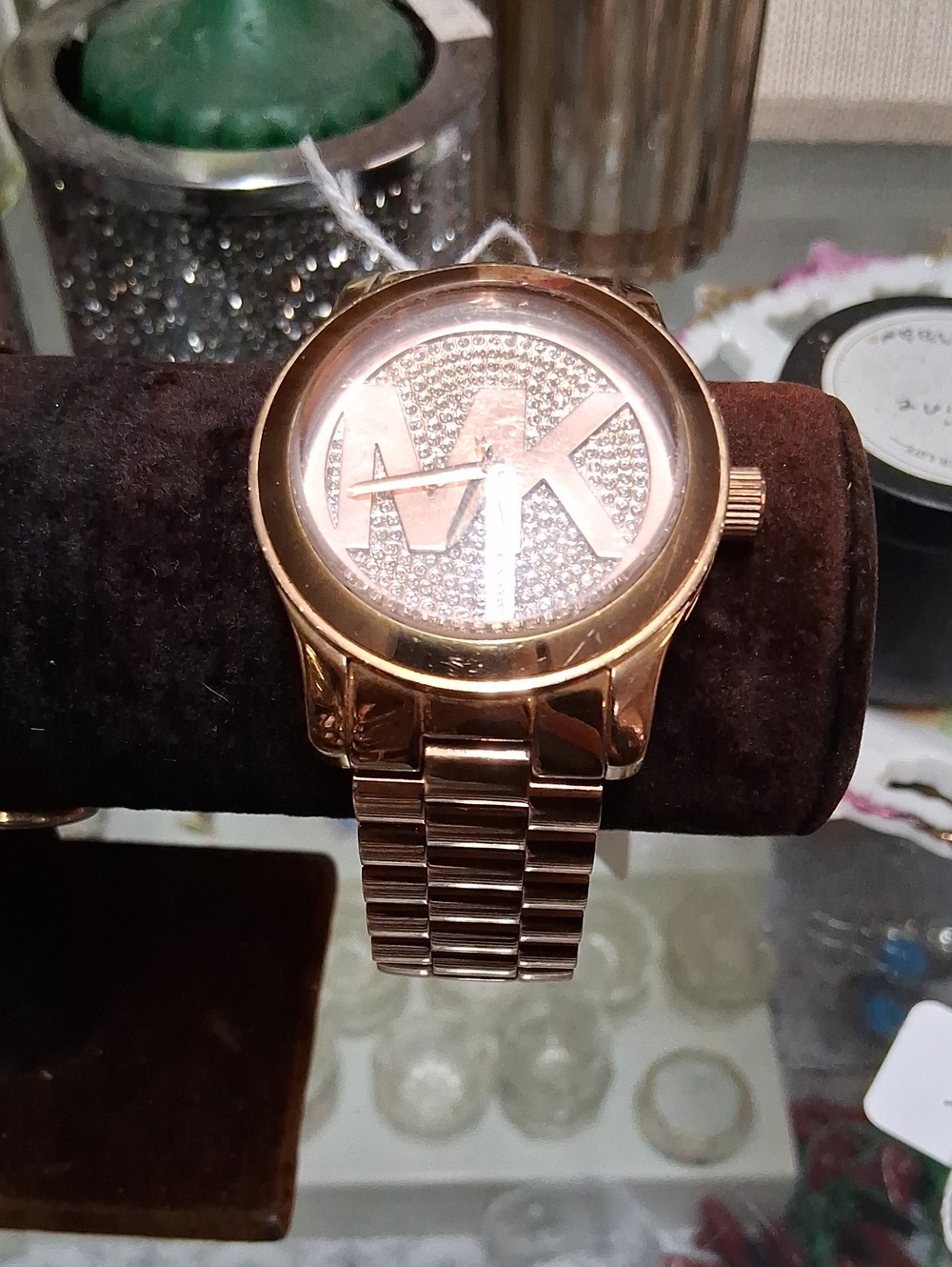 Michael Kors Rose Gold Crystal MK Logo Men’s Watch